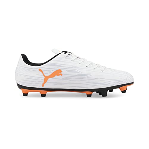 PUMA Mens Rapido Iii Soccer Cleats Cleated, Firm Ground - Off White, Orange, White4