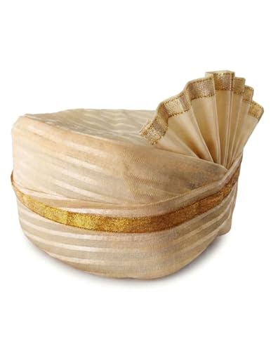 Image of BookMyCostume Traditional Rajasthani Safa & Barati Pagdi Collection - Pre-Stitched Ethnic Turbans, Bandhani /Leheriya Headwear For Weddings, Cultural Folk Dance & Festival Pagdi for Adults