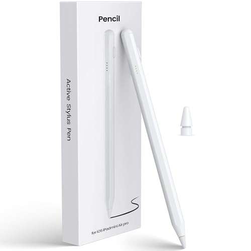 Stylus Pen for iPad 2018-2025 - LED Power Display Fast Charging Pencil (1st Generation) with Tilt Sensitivity Palm Rejection for iPad Air/Pro/Mini