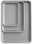 Nordic Ware Brilliant Aluminium antiadhésif 3-Piece Ensemble de feuilles de cuisson - Comprend la demi-feuille, le quart et la huitième feuille