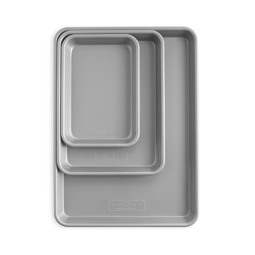 Nordic Ware Brilliant™ Colorful 3-Pc Baking Set, Nonstick made without PFAS or PTFE for safe cooking; Reinforced steel rim prevents warping; Includes Half Sheet, Quarter Sheet, and Eighth Sheet by Nordic Ware - Used condition - US$35.54