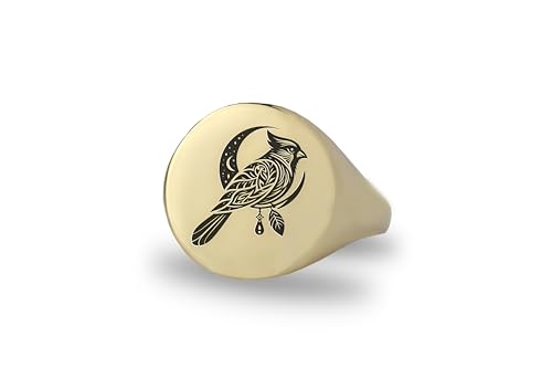 Bague personnalisée cardinal en or, le cadeau pour elle idéal pour célébrer un moment unique