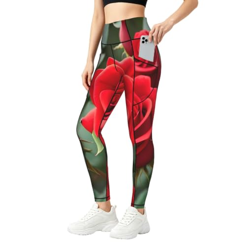 Pantalones de yoga opacos QYUHBNS mallas de fitness con bolsillos elásticos antitransparencias