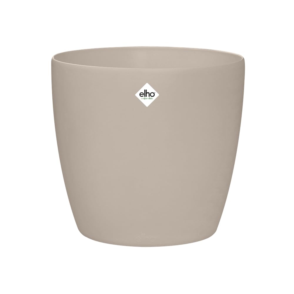 elho brussels round wheels 47cm flower pot - Mushroom Beige
