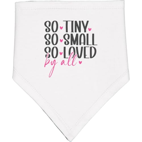 inktastic So Tiny Small So Loved By All Baby Bandana Bib White and Black 47a2a