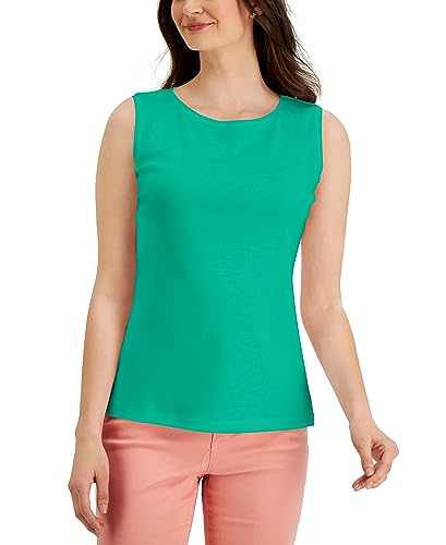 Karen Scott Petite Cotton Boat-Neck Top product image
