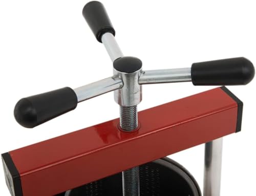 TOMMY Obstpresse 24 x 24 x 35 cm aus Stahl für Lebensmittel, 1.5 Liter, Rot