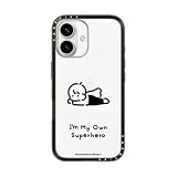 【Amazon.co.jp限定】CASETiFY コンパクト iPhone 16 ケース [薄型軽量/耐衝撃/米軍MIL規格] - The Weakest, Yet the Strongest Being - クリア ブラック