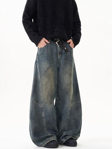Baggy Jeans for Men Women Y2K Wide-Leg Casual Fashion Skater Cargo Grunge Denim Pants Hip-hop Harajuku Streetwear2