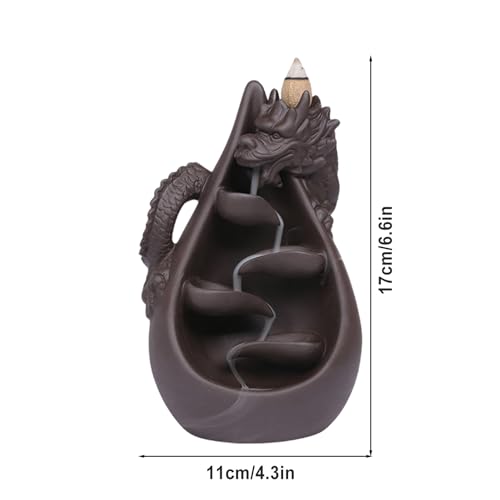 Brûleur d'encens à refoulement dragon en céramique pour cônes cascade - 3