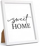 edihome, Cornice Foto 10x15 cm, (1 Unita), in Legno, Laminato Acrilico, per Scrivania, Soggiorno, Regalo, Matrimonio, Battesimo, Foto di Famiglia, Orizzontale o Verticale (Bianco, 10x15 cm)