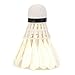 Chiffonade White/Brown Faux Feather Badminton Shuttlecocks – Lightweight Training Sport Badminton Balls with Foam Head for Training,Consistent Flight(White)