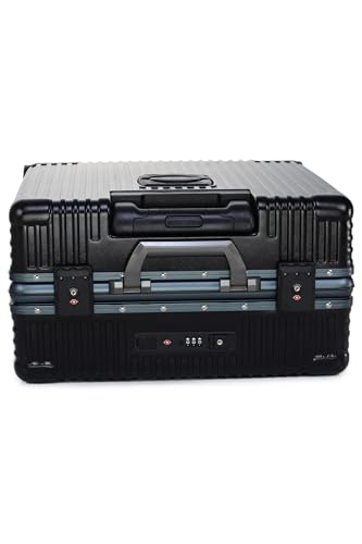 Image of Verage Luxe Celeste Pro Overnighter 48 cms Cabin Luggage Carry On Polycarbonate 8 Wheel Suitcase Laptop Trolley (Black)
