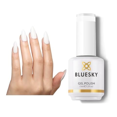 BLUESKY White Gel Nail Polish French Manicure Wedding Nail Polish| Long Lasting Soak Off Gel Polish| Vegan&Cruelty-Free|Professional Salon Quality for Home DIY|Nail Lamp Needed 0.5 Fl Oz 80501P Cover
