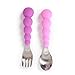 Chewbeads - Toddler Utensils Set - 4 Piece Baby, Kid or Toddler Silverware Set - Toddler Spoons and Forks Flatware - 100% Safe, BPA Free & Phthalate Free (Pink/Purple)
