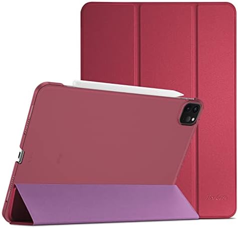 ProCase Hülle für iPad Pro 11 Zoll 2022/2021/2020 (4/3/2 Generation), Dreifach Falt Klapp Schutzhülle, Ultra Dünn Leicht Ständer Schale Smart Case Cover -Wein