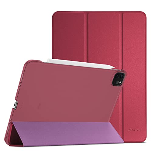 ProCase for iPad Pro 11 Inch Case 2022/2021/2020/2018(4th/3rd/2nd/1st Generation), iPad Pro 11" Slim Stand Hard Back Cover Shell Smart Folio Compatible with Pencil/Support Auto Wake/Sleep -Wine by ProCase - Used condition - US$10.28