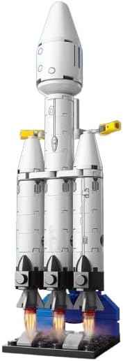 Falcon Heavy Rocket Building Set for Kids - 69-Piece Miniature Space Exploration Kit for Ages 6+, Perfect Decorative STEM Building Blocks