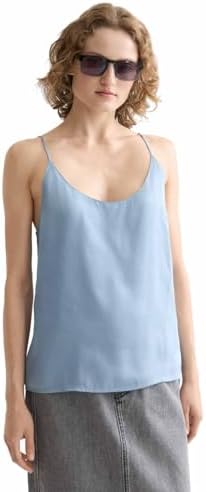 Scotch & Soda Damen-Tankshirt, gewebtes Vorderteil, Jersey, hinten, Faded Denim V441, 60