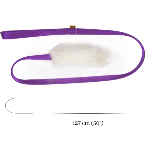 Dingo Hundespielzeug aus echtem Lammfell mit Griff Apporte Motivation Spiel Zerrspielzeuge Training Violetter Griff 15582