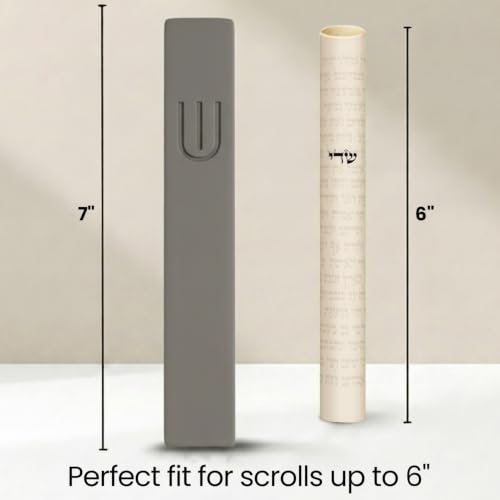 Image of SURI Mezuzah for Door with Scroll - 7 Inch Modern Mezuzah Case with Non Kosher Scroll Included, Fits up to 6 inch Scroll, Easy Adhesive Installation, Gift Box Included