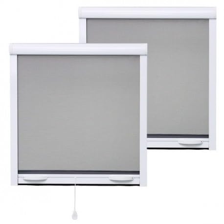 VOLET-MOUSTIQUAIRE Pack ECO de 2 moustiquaires Enroulables ALU H145 cm x L130 cm Blanc