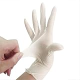 Chu 100pcs Jetables Gants en Latex, Blanc, Elasticité Et Résistant À La Traction Gants en Caoutchouc Latex, Gants De Nettoyage Ménagers Travail