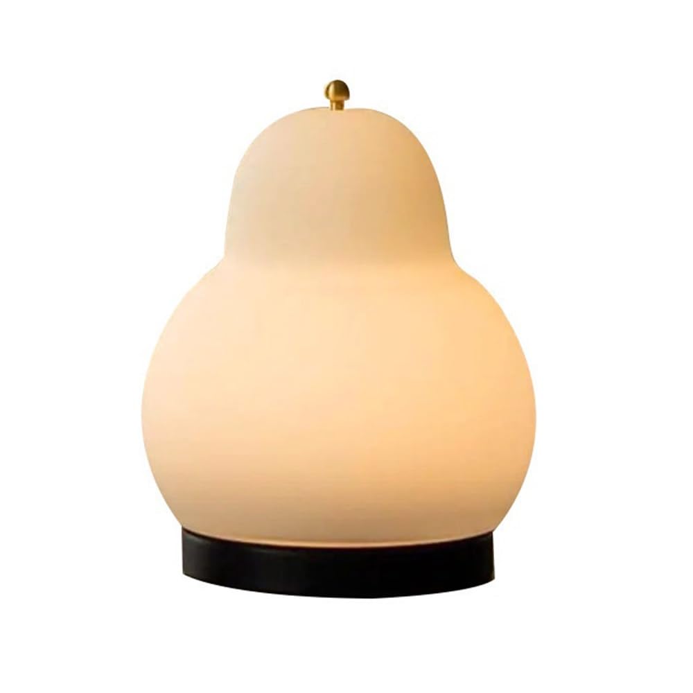 Z4T8M2K6G5 Bedside Lamp Glass Bedside Lamp Pear Living Room Bedroom Nightstand Table Home Decor Rechargeable Touch(White)