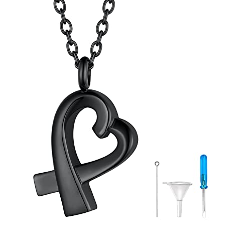 FindChic Personalized Urn Necklaces for Ashes Vertical Bar/Moon Cat/Sand Clock/Dog Claw Pendant Stainless Steel/18K Gold Plated/Black Waterproof Keepsake Cremation Jewelry with Funnel, with