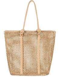 Bolsa de Praia Feminina em Palha Sintética – Sacola Grande com Forro e Alça de Corda, Estilo Verão Casual | bolsa tote praia.
