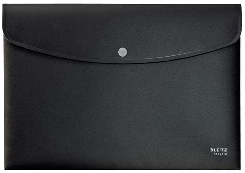 Leitz Recycled Document Wallet, A4, Black, Pack of 10