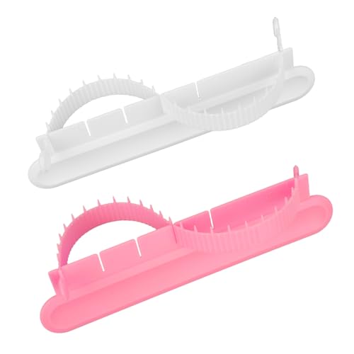 BOXOB 2stk Fondant-Kuchenbogenlineal, Kuchenbogen-Führungswerkzeug Verstellbares Bogenlineal Backmaß Gebäck Unverzichtbares Backzubehör für Heimbäckereien und Konditoreien (Weiß und Rosa)