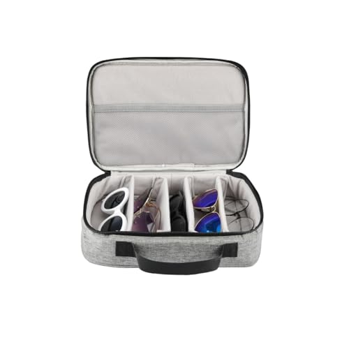 Image of Adjustable Slot Glasses Holder Portable Sunglasses Organizer Cases Eyeglasses Storage Bag for with Cleaning Cloth