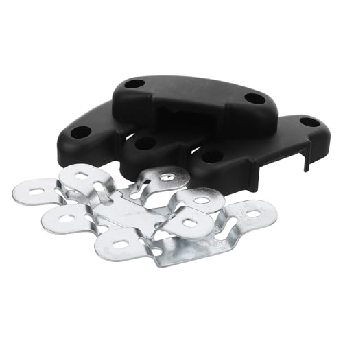 OSALADI 4pcs Fixations pour Dossier de Chaise de Bureau en Plastique et Fer, Installation Rapide Bruit, Accessoires pour Chaise D'ordinateur Noir, Réparation DIY Travail