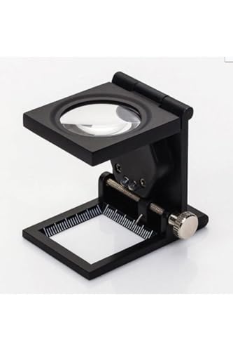 10X Katlanır Sayaçlı Metal Lüp 28 Mm 2 Led Işıklı Büyüteç Tekstil, Tek Ebat