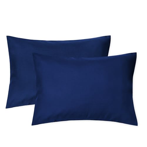 Image of EXQ Home Toddler Pillowcases Zippered 13x18 Travel Pillow Case Set of 2, Small Pillow Case Fits Baby Pillow Sized 12x16, 13x18, Kids Pillowcases 2 Pack Machine Washable(Navy)