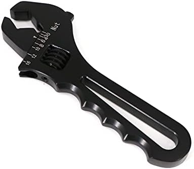 Dokili 3AN-16AN Adjustable Fitting Wrench Lightweight Black Aluminum Tool Spanner for An Hose Fitting Adapters End