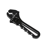 Dokili 3AN-16AN Adjustable Fitting Wrench Lightweight Black Aluminum Tool Spanner for An Hose Fittin
