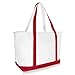 DALIX 23" Premium 24 oz. Cotton Canvas Shopping Tote Bag in Red