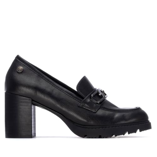 XTI - Mocasines Mujer Negro - Calzado Cómodo y Versátil - Moda Casual - Modelo 14430201 (Talla 38)