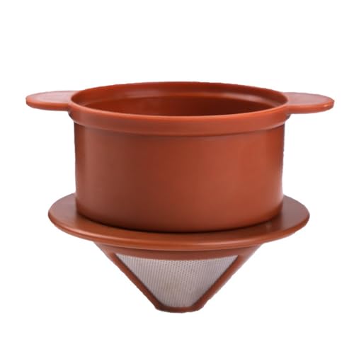 Filtro de café – Gotero de café | Filtro de té portátil | Cono de té reutilizable | Agujero de papel de acero inoxidable – colador de metal para goteo | Infuser de doble capa para familias cerveceras