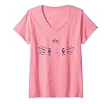 Photo Gallery carino axolotl face kawaii costume di halloween maglietta con collo a v Photo Gallery carino axolotl face kawaii costume di halloween maglietta con collo a v