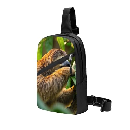 Adorable Sloth Print Men's and Women's Foldable Crossbody Bag,Sports Crossbody Bags,and Daily Chest Bags2