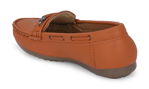 Image of Karaddi Women's Loafers | Cushioned Footbed | Stylish Fashion Moccasins | Comfortable Slip On Formal Loafer for Women | Flexible Style Casual Shoes | Formal Office Wear Shoe Color Tan Size 8 UK /ind