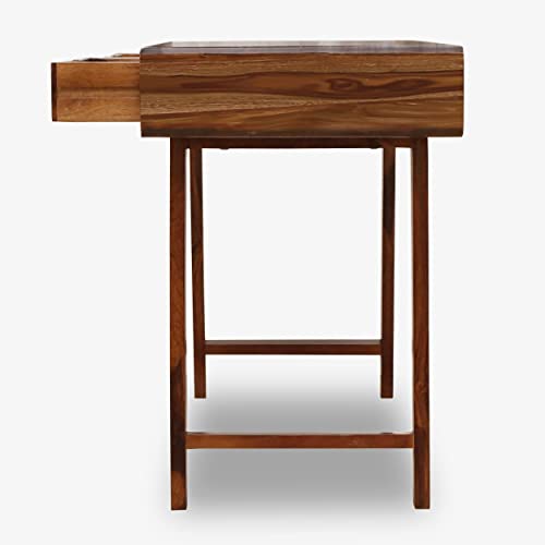 Image of SONA ART & CRAFTS Solid Sheesham Wooden Study Table for Students with Drawer Storage Computer Table for Home, Office Work, Desktop, Desk with 2 Open Compartments - Honey Finish
