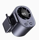 Gaukomzs 2026 Car Clip on Air Conditioner Fan with LED Display, 360° Rotation, 199 Speeds, USB Rechargeable, for Cars, Work, Camping (Dark gray)