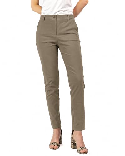 Sandy&Sid Comfort Stretch Work Pants for Petite & Plus Size Women Cropped Ankle Black Business Casual Slacks