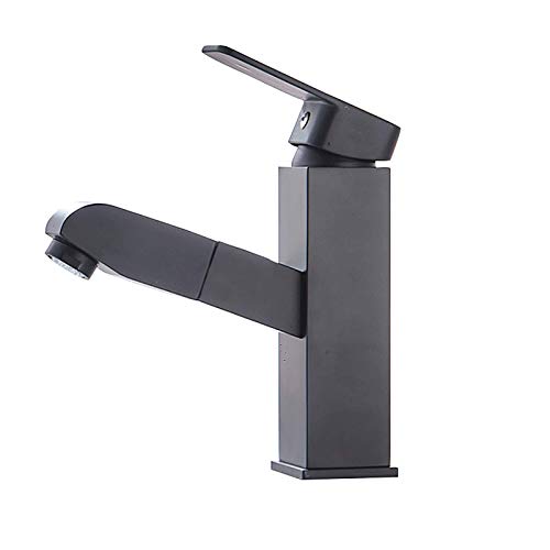 Grifo de baño negro extraíble con rotación de 360 grados para lavabo 2