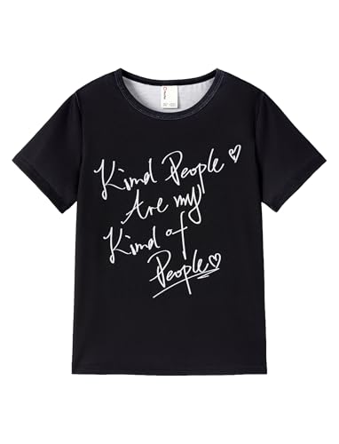 Image of PATPAT Girls Crewneck Short Sleeve Graphic Tees Animal Print Shirts Cute Summer Outfits 5-12 Years