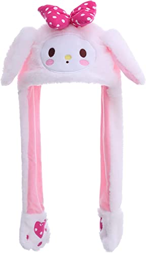 Kiditos Bunny Cap With Moving Ears (LED Glowing) Girls Headwear Plush Funny Hat, Wool Winter Cap